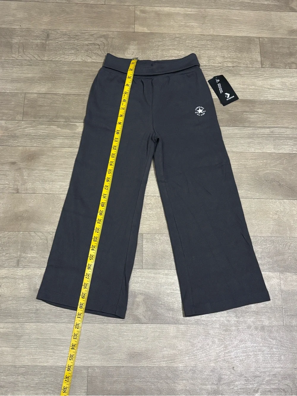 Converse Women's Charcoal Wide-Leg Sweatpants with Logo